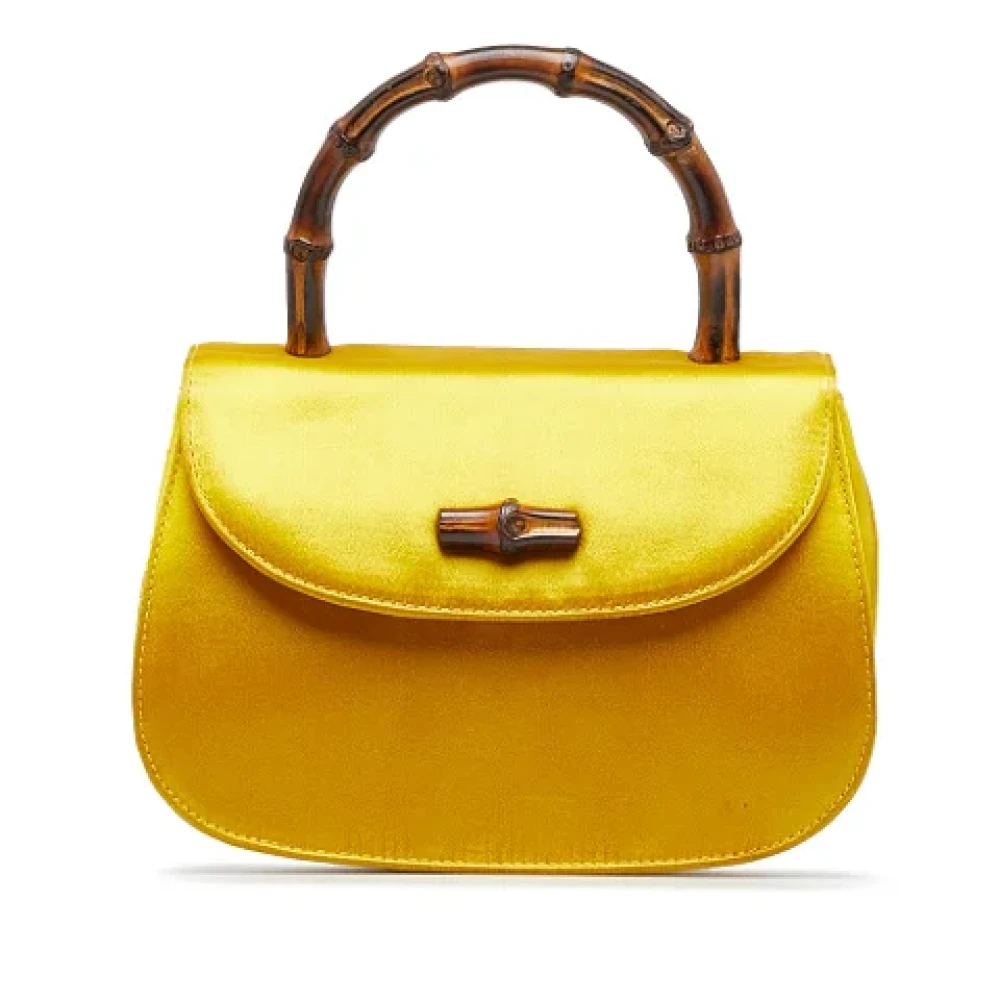 Gucci Vintage Pre-owned Satin gucci-bags Yellow Dames
