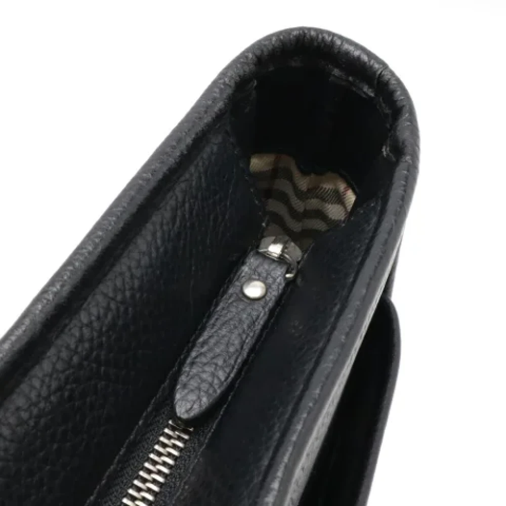 Burberry Vintage Pre-owned Leather shoulder-bags Black Dames