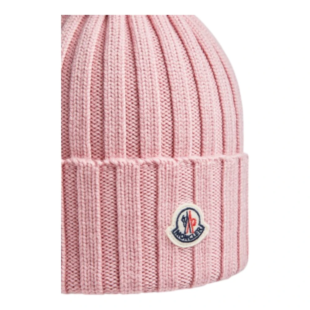 Moncler Merino Wol Pom Beanie Pink Unisex