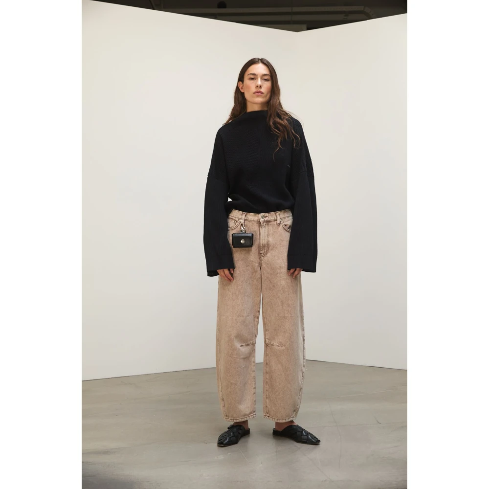 Blanche Zwarte Katoenen Crop Jumper Black Dames