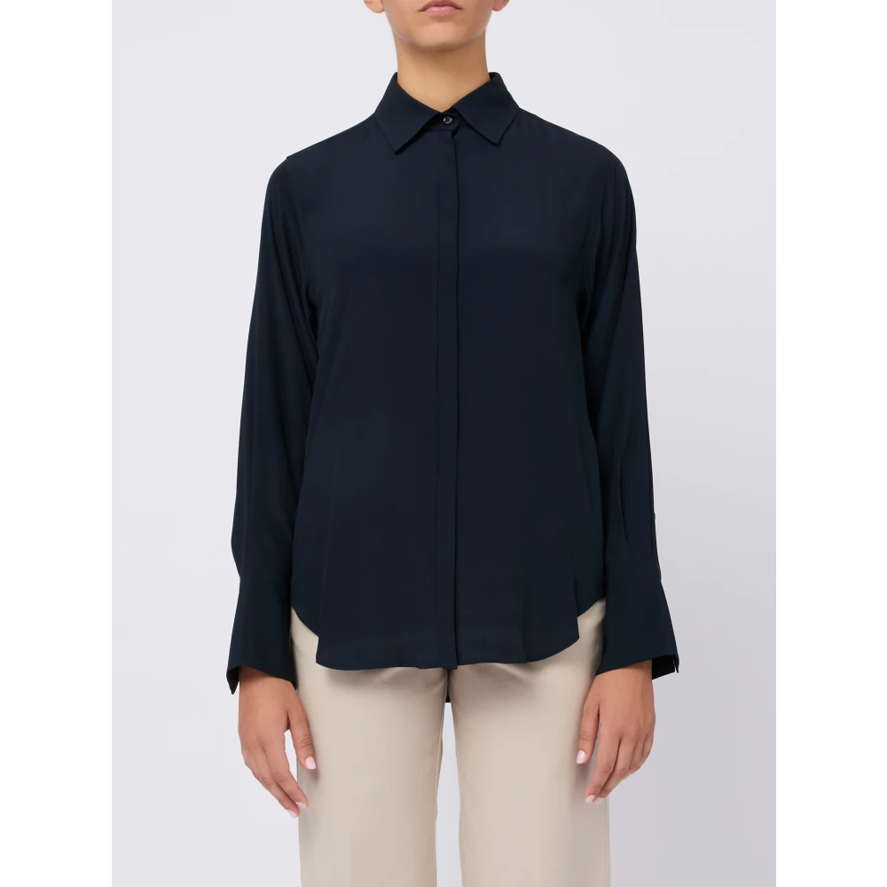 Seventy Zijden Blauwe Overhemd Lange Mouw Blue Dames