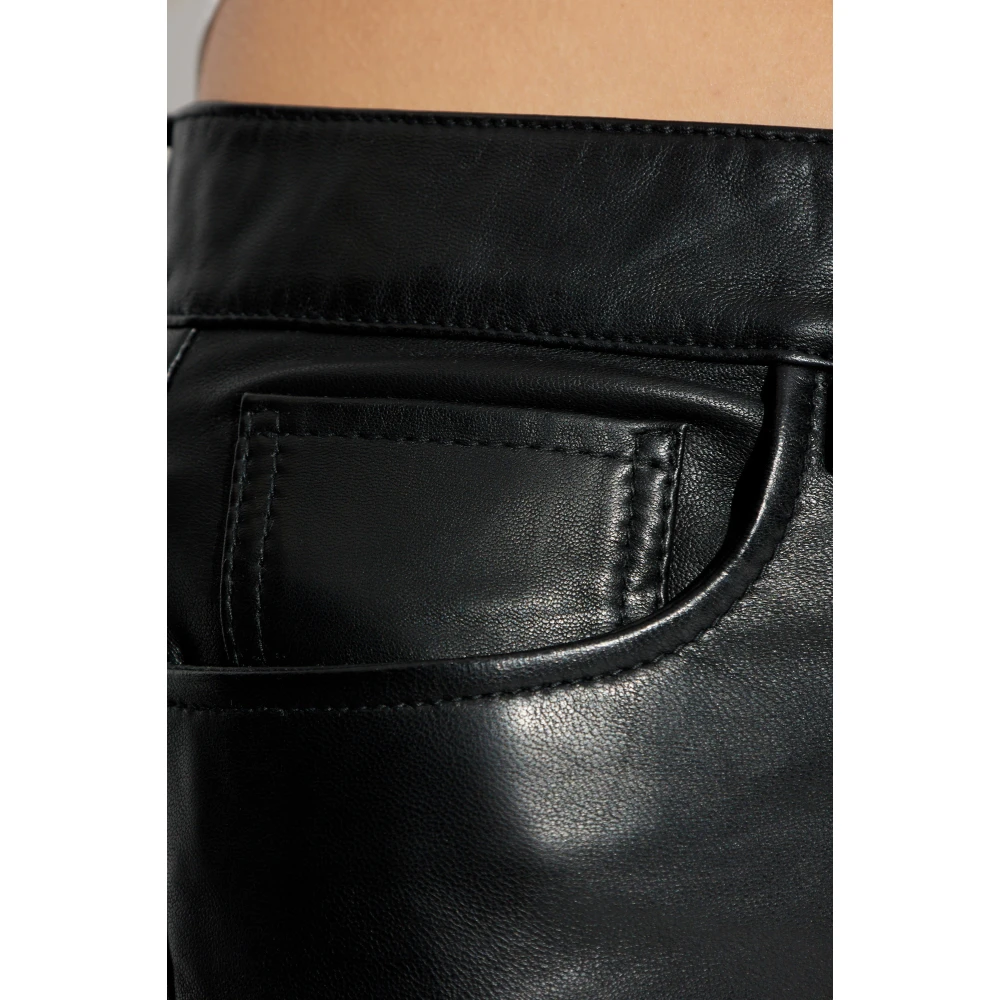 AllSaints Leren broek Saige Black Dames