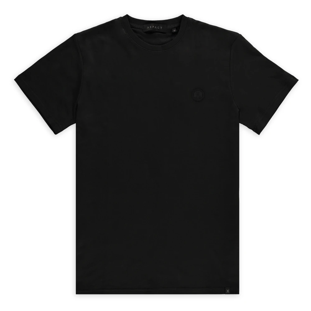 Aspact Zwarte Leren Tee Trendy Design Black Heren