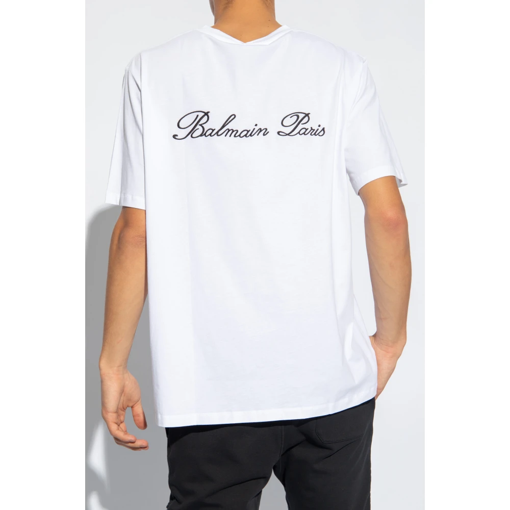 Balmain T-shirt met logo White Heren