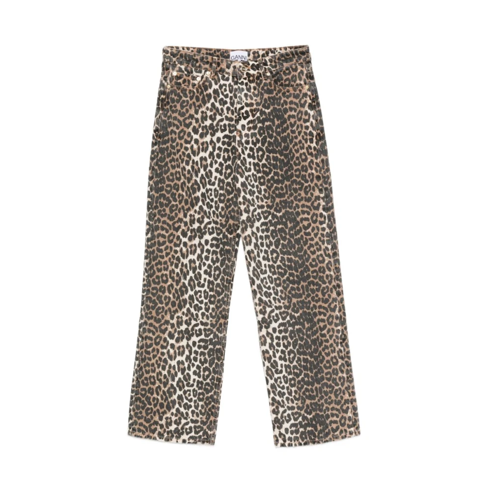 Ganni Brown Straight Trousers, Female, W28, Straight Trousers