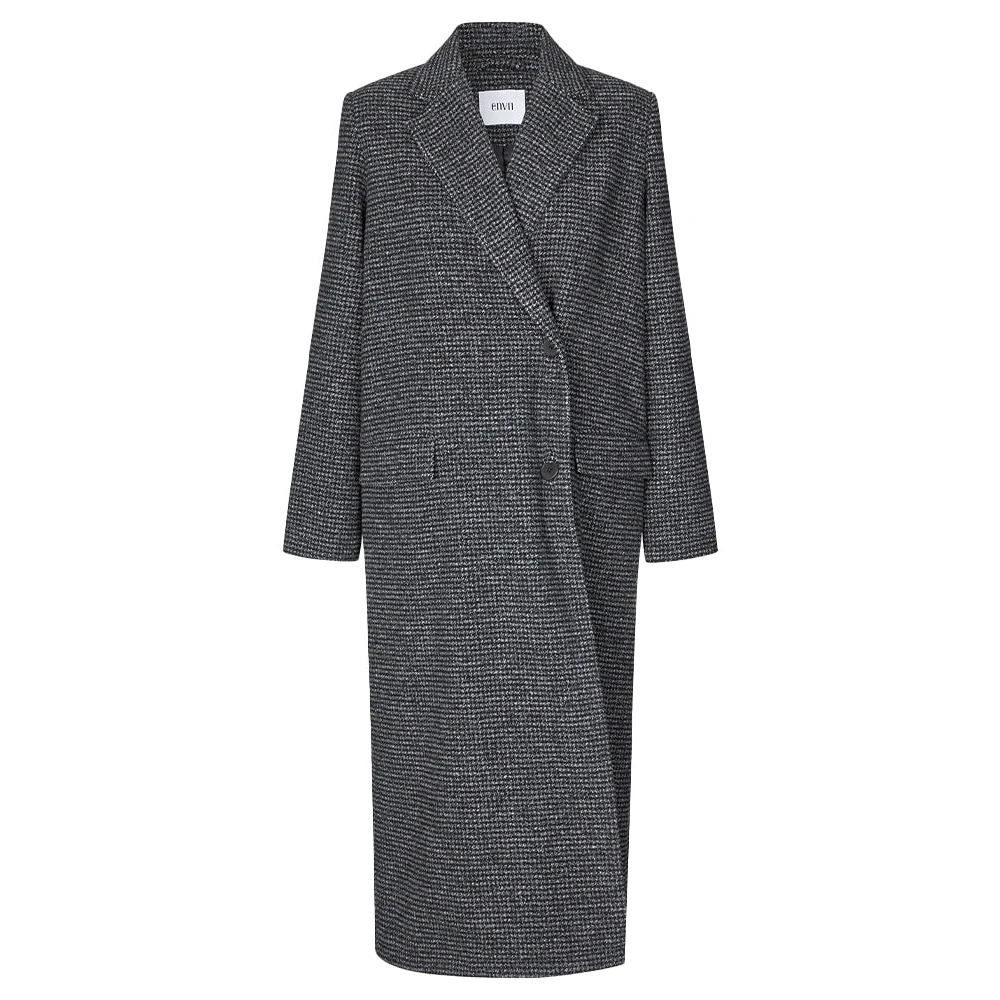 Envii Geruite Kate Jas Elegante Jas Gray Dames