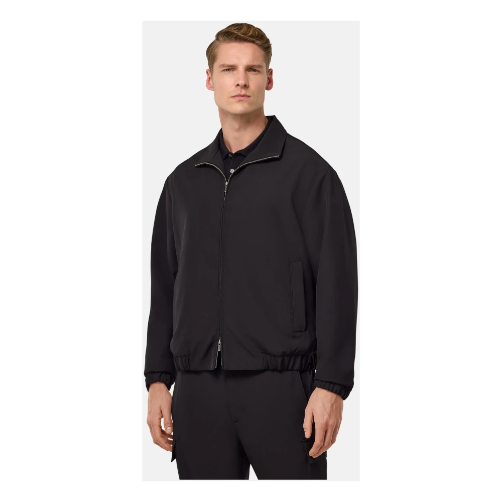 Boggi Milano B Travel Puur Reiswol Bomberjack Black Heren