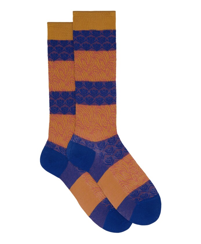 chaussettes-courtes-en-coton-bleu-pour-femmes-avec-motif-de-vagues-et-de-fleurs-de-lotus