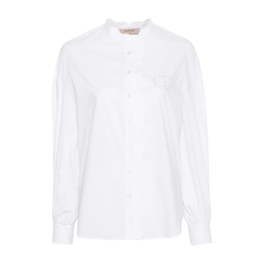 Twinset Witte Katoenen Poplin Twin-Set Shirts White Dames