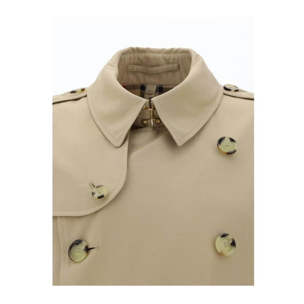 Burberry Klassieke Double-Breasted Katoenen Jas met Riem Beige Heren