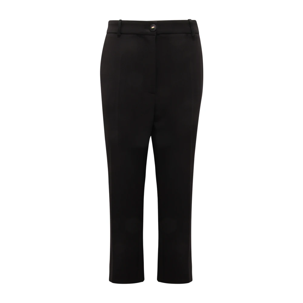 Elisabetta Franchi Black Crêpe Tuxedo Trousers - Female - Slim-Fit Trousers - 2XL - Trousers
