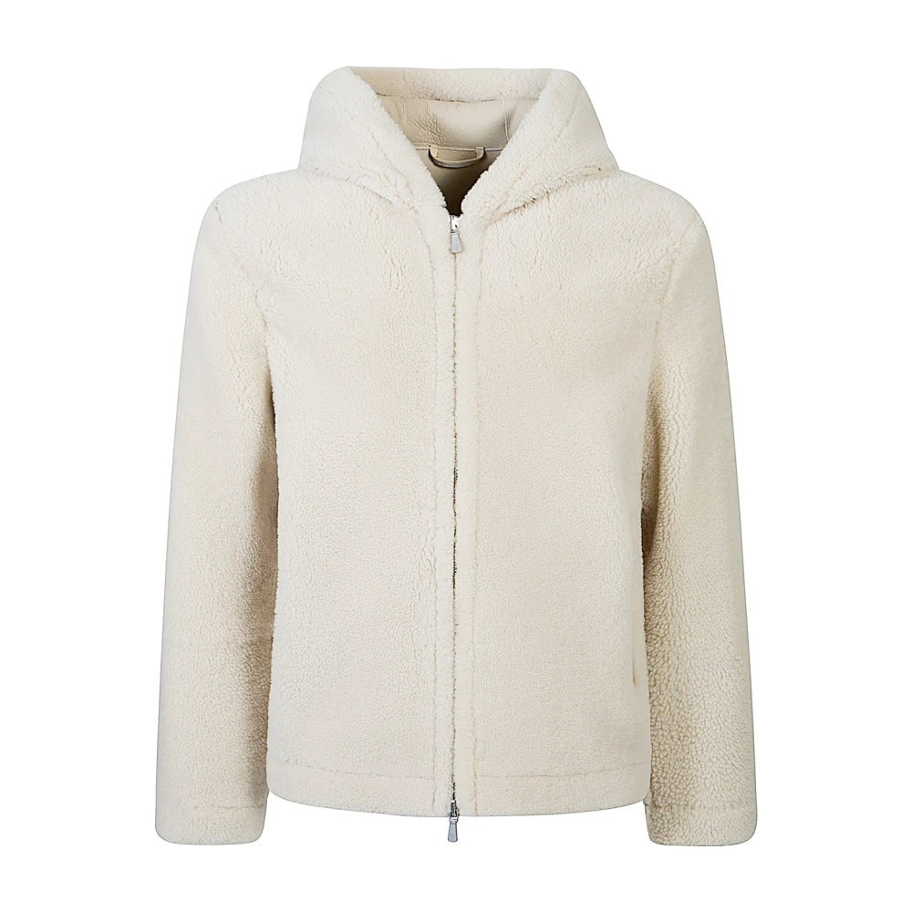 Eleventy Men's Beige Faux Fur & Shearling Jackets, Xl, Giubbino Cappuccio Shearling
