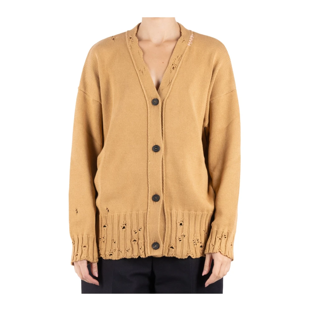 Marni Gebreide Vest in Kameelkleur Brown Dames