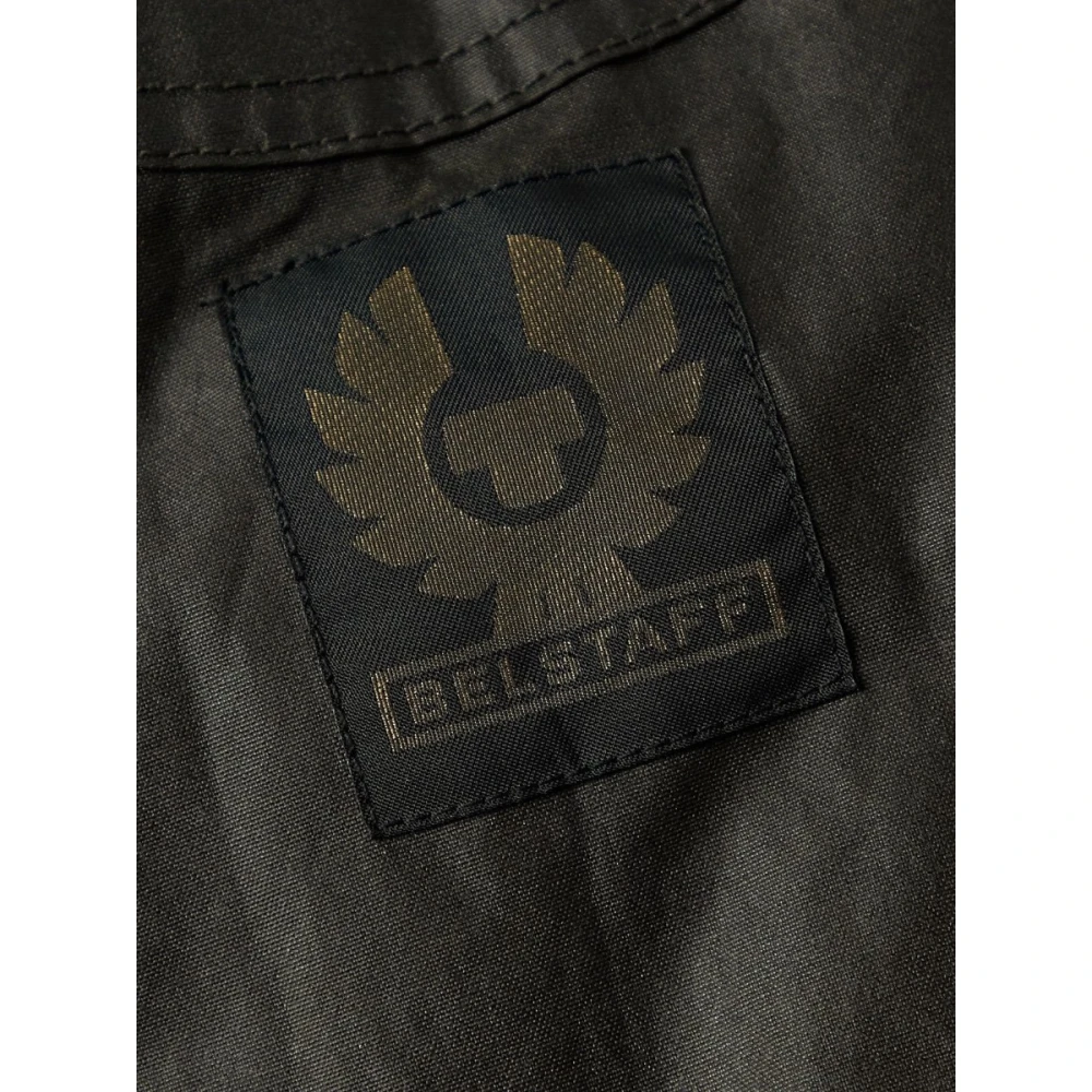 Belstaff Gewatteerde Parka met Afneembare Imitatieleren Rand Green Heren