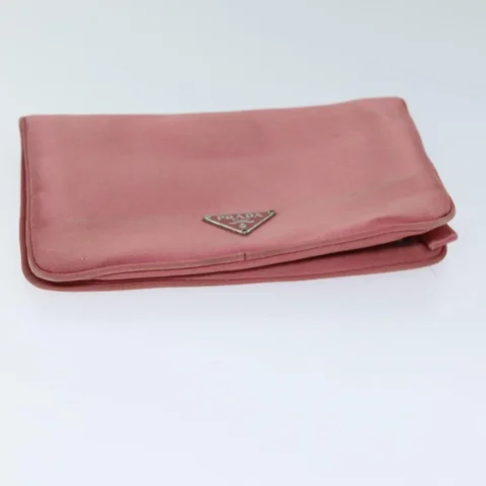 Prada Vintage Pre-owned Satin pouches Pink Dames