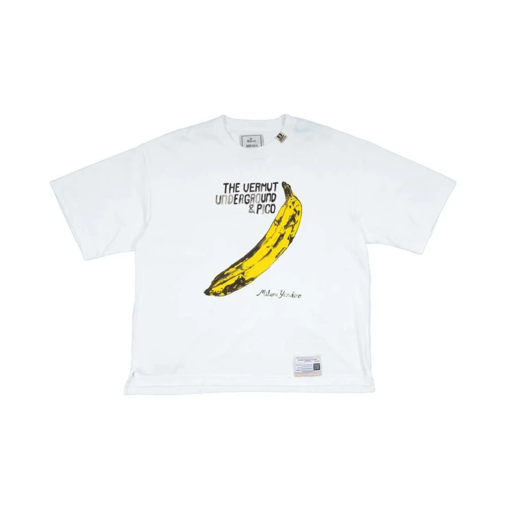 Mihara Yasuhiro Wit Logo Print Katoenen T-shirt White Heren