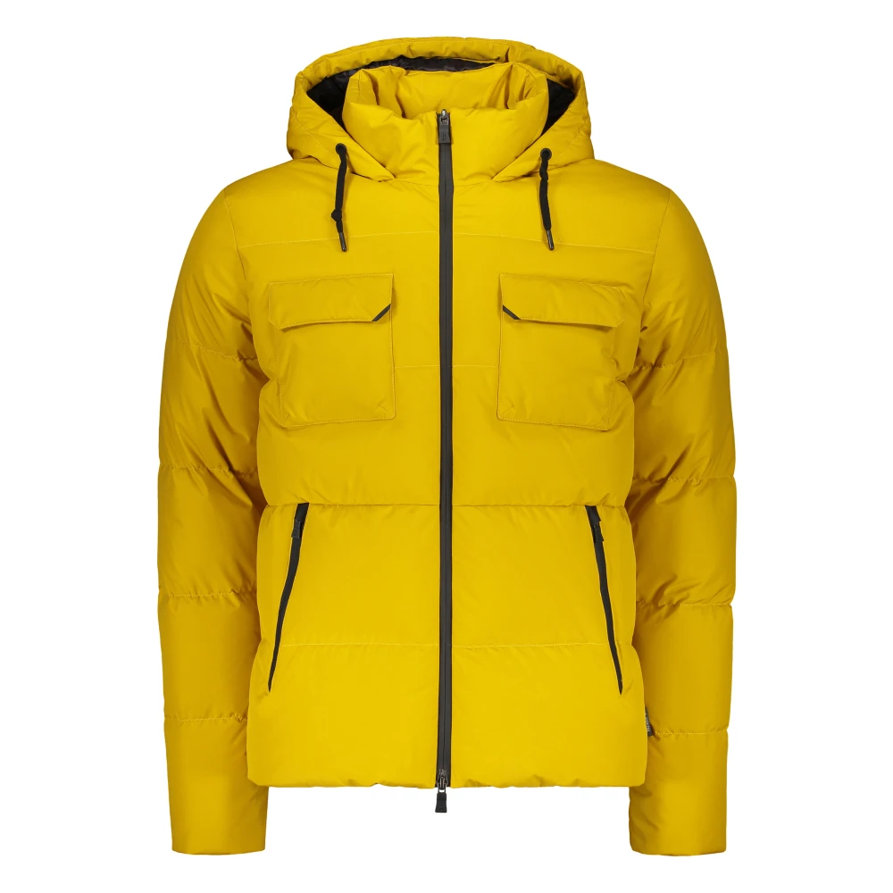 Herno Gewatteerde jas met technische stof Yellow Heren