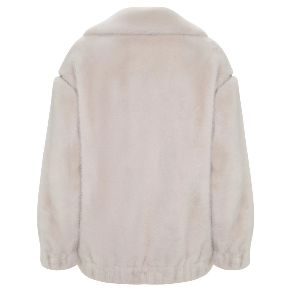 Cesare Gaspari Faux Fur & Shearling Jackets White Dames