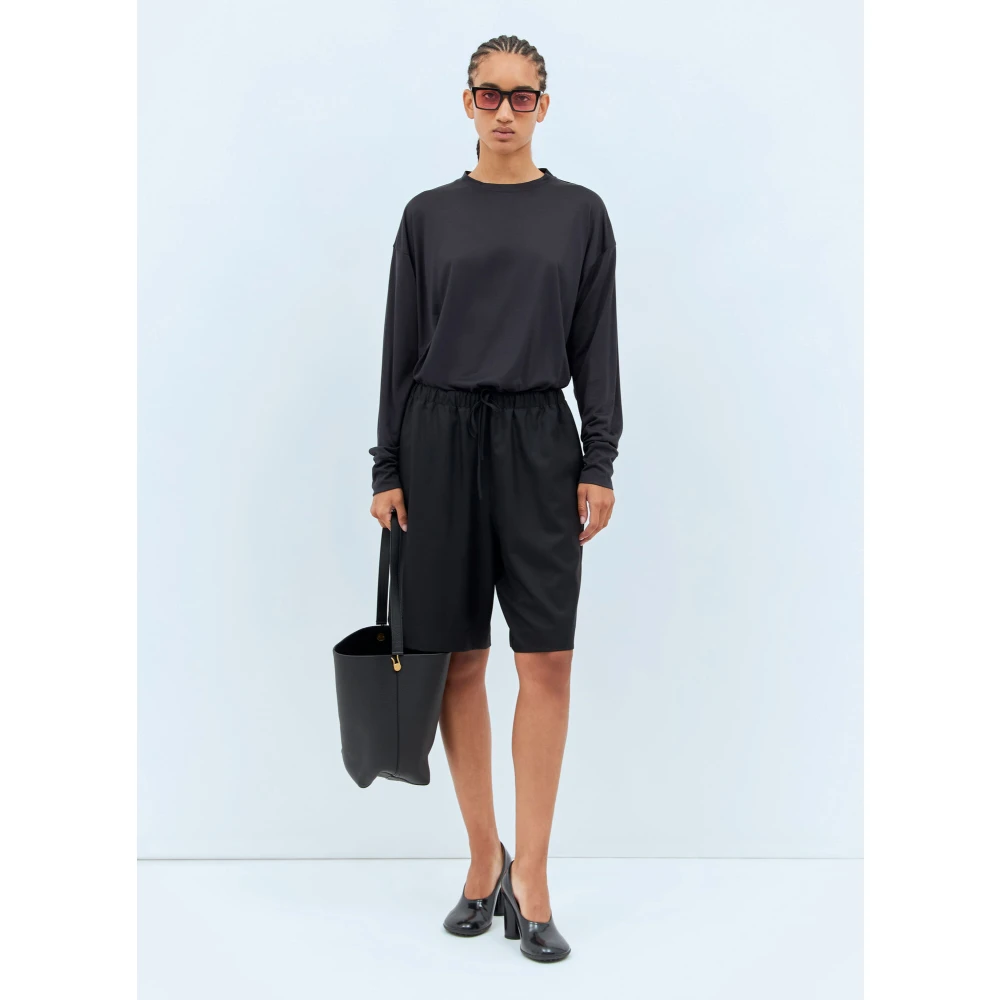The Row Zijden Jersey Crewneck T-shirt Black Dames