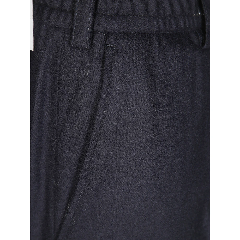 Pt01 Rebel Wol Geborstelde Flanellen Broek Blue Heren