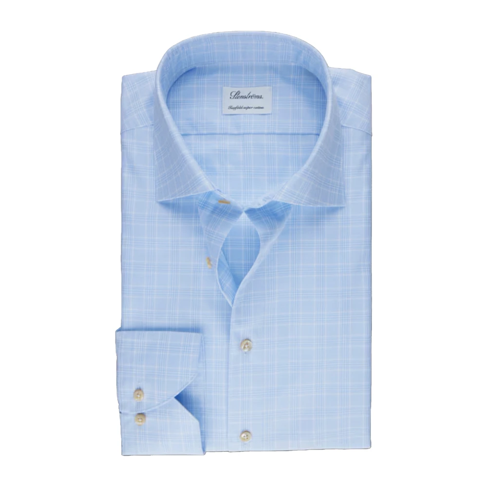 Stenströms Geruite Twill Slim Fit Overhemd Blue Heren
