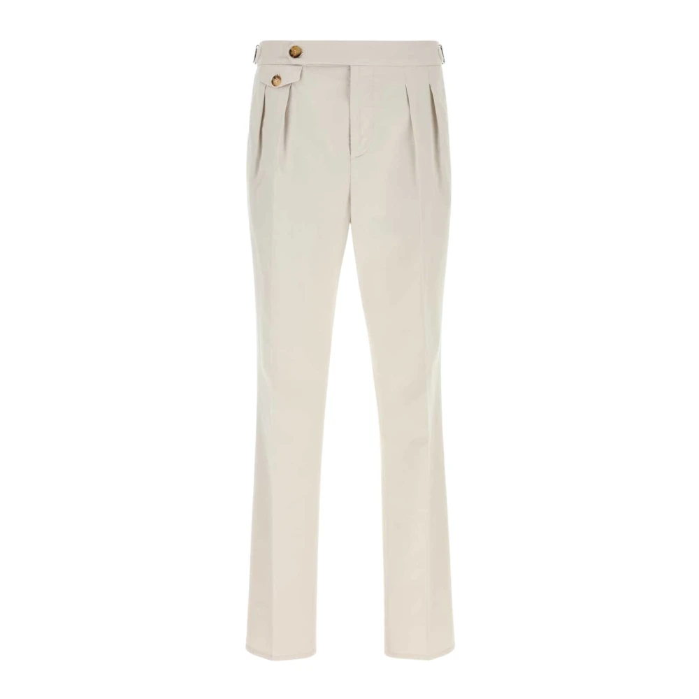 Brunello Cucinelli - Pantalón Chino Elástico De Algodón Tiza - Trousers - Hombre - Blanco - Xl