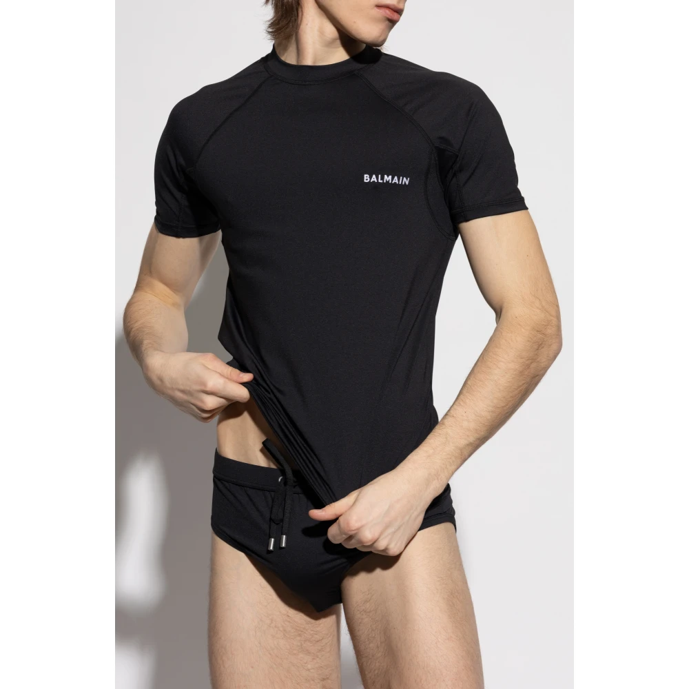 Balmain Zwem T-shirt Black Heren