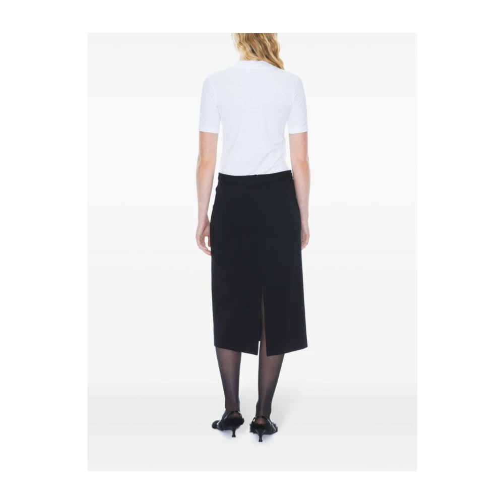 Filippa K Witte Mock Neck Korte Mouw Top White Dames