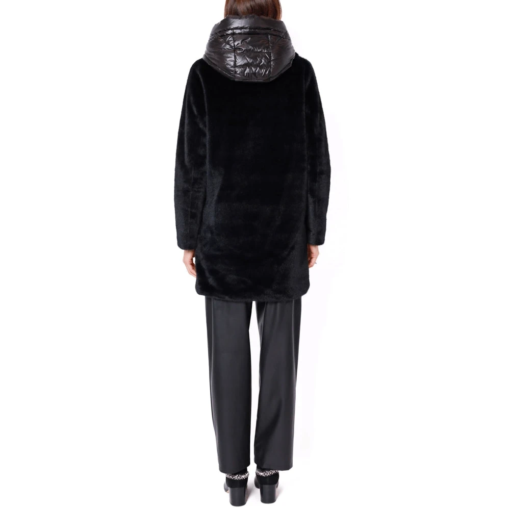 BomBoogie Zwarte gevoerde nepbontjas Black Dames