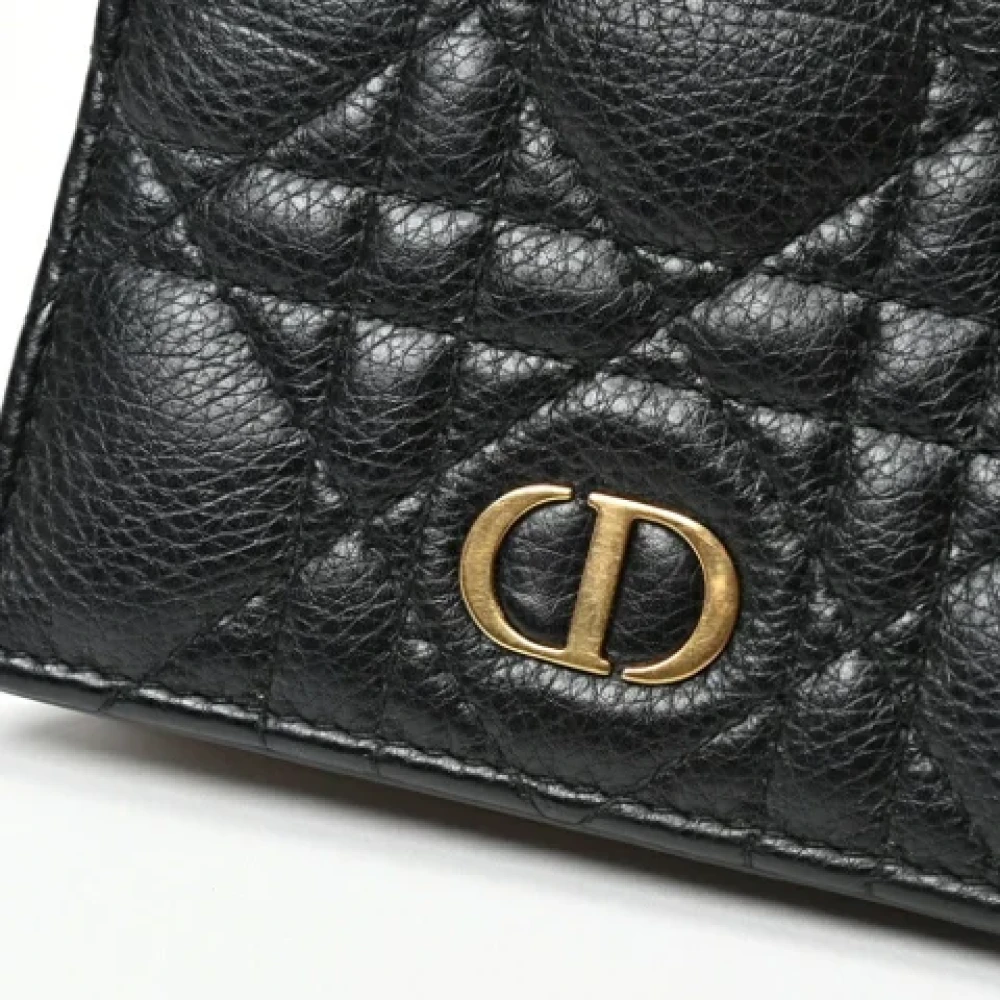 Dior Vintage Pre-owned Leather wallets Black Dames
