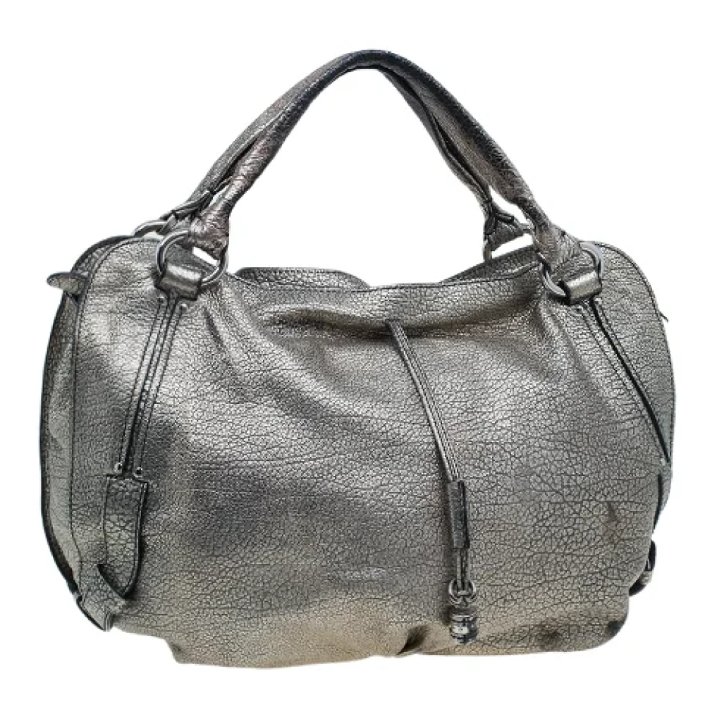 Celine Vintage Pre-owned Leather handbags Gray Dames