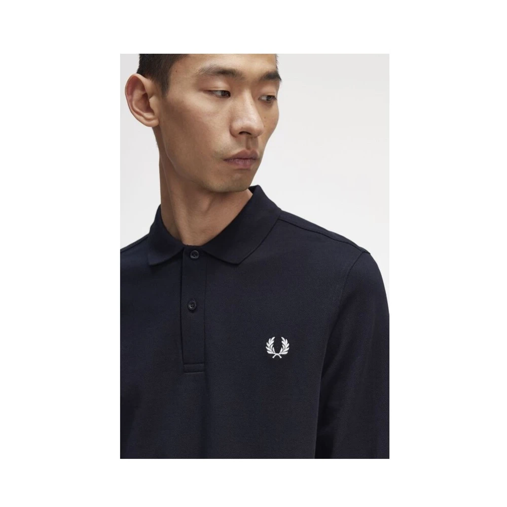 Fred Perry Lange mouw poloshirt Blue Heren