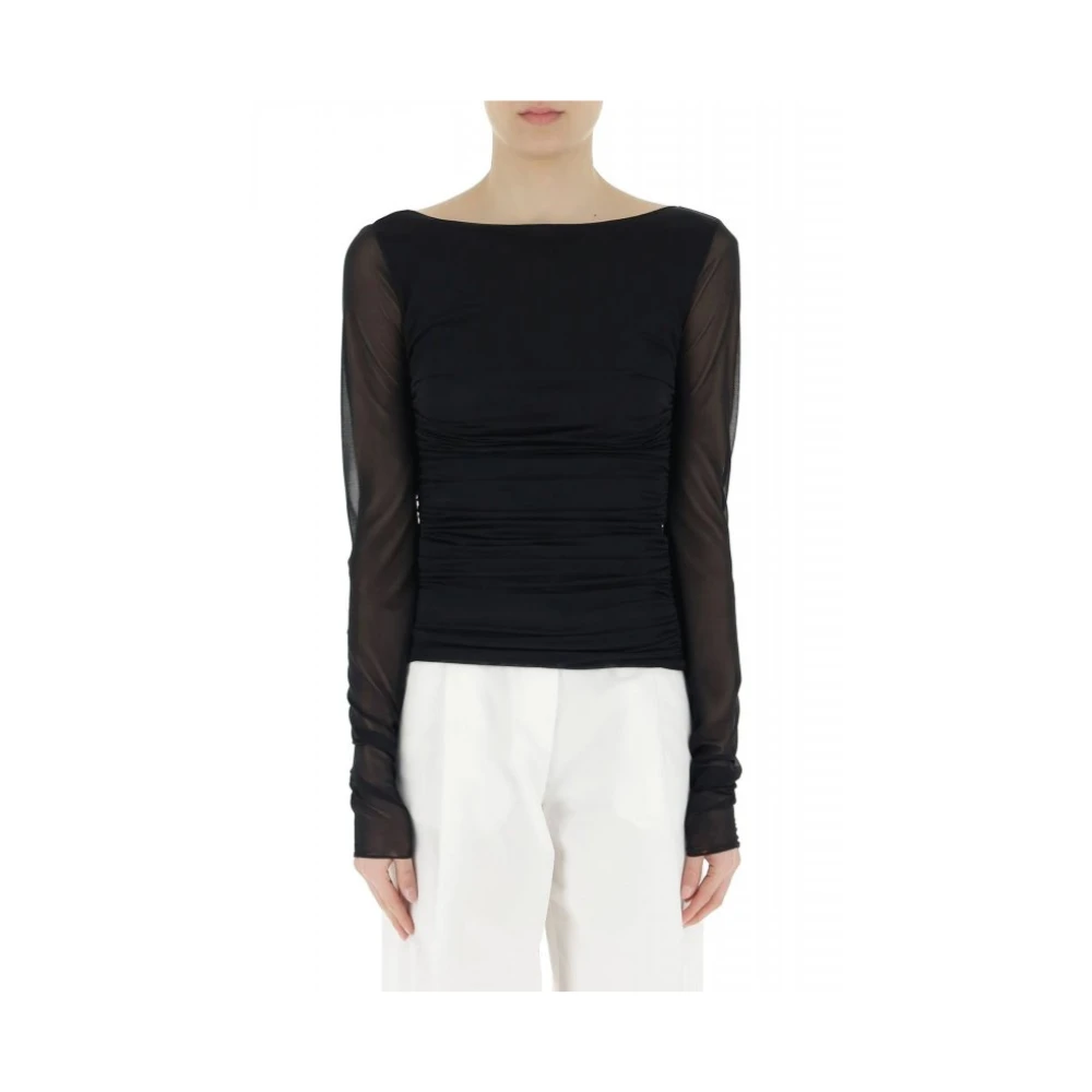 Emporio Armani Donna Nero Top, M, New,