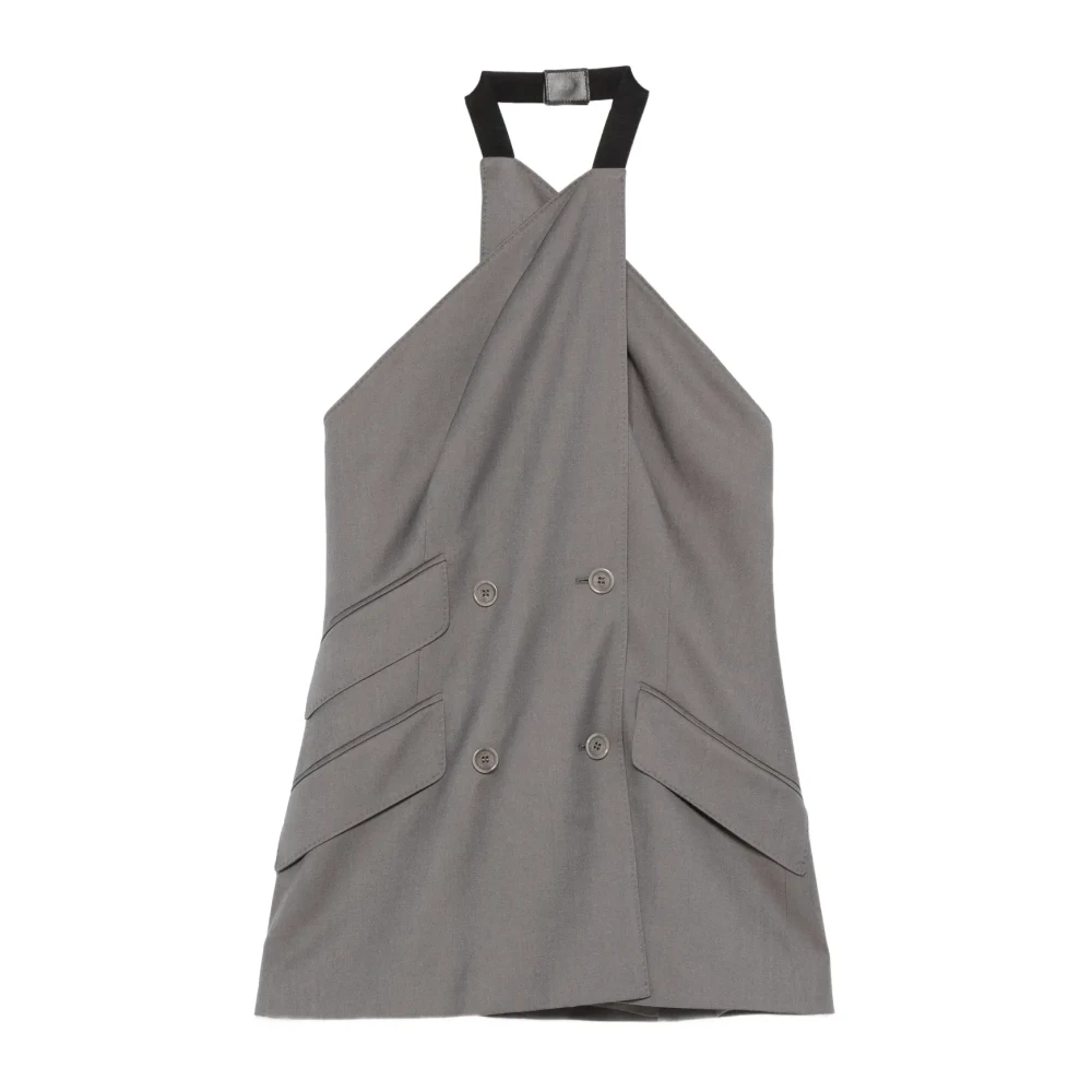 Max Mara , Sleeveless Tops, Female, Gray, Xs, Sleeveless Blazer