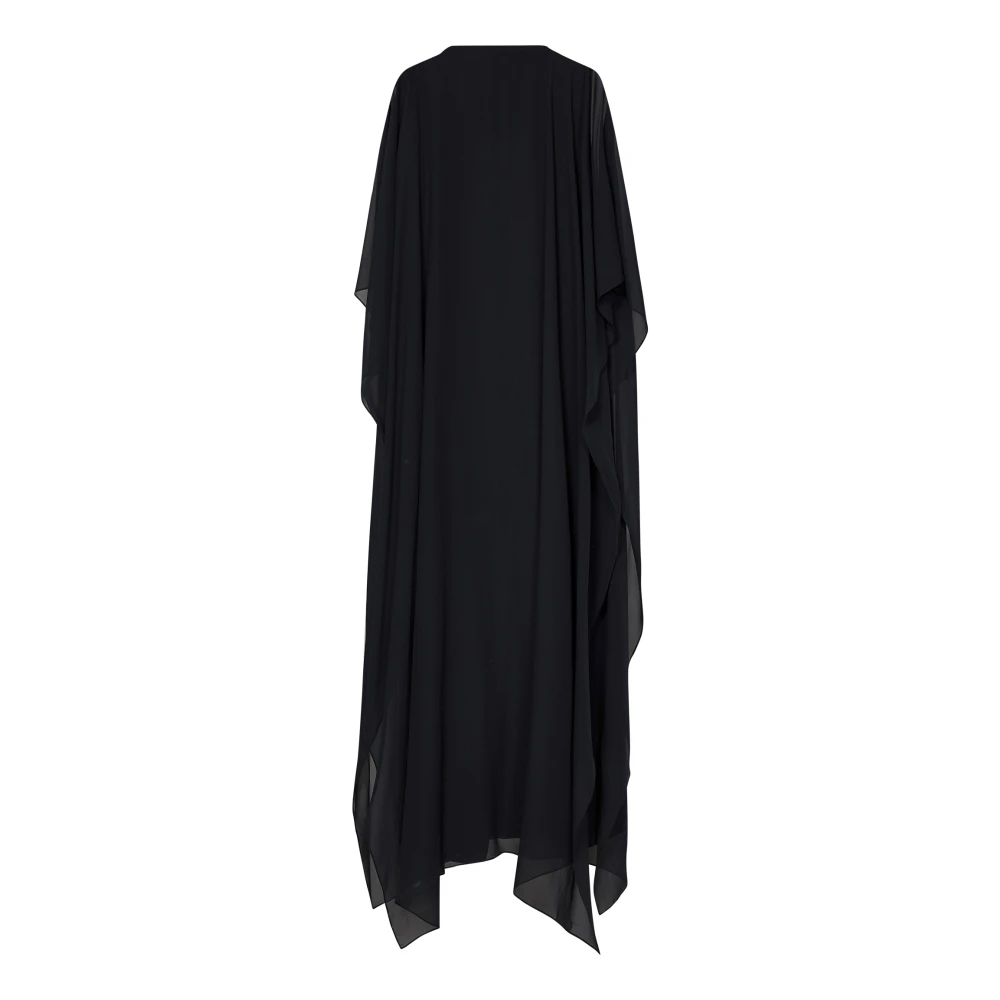 Tom Ford Zwarte Zijden V-Hals Ruffle Jurk Black Dames