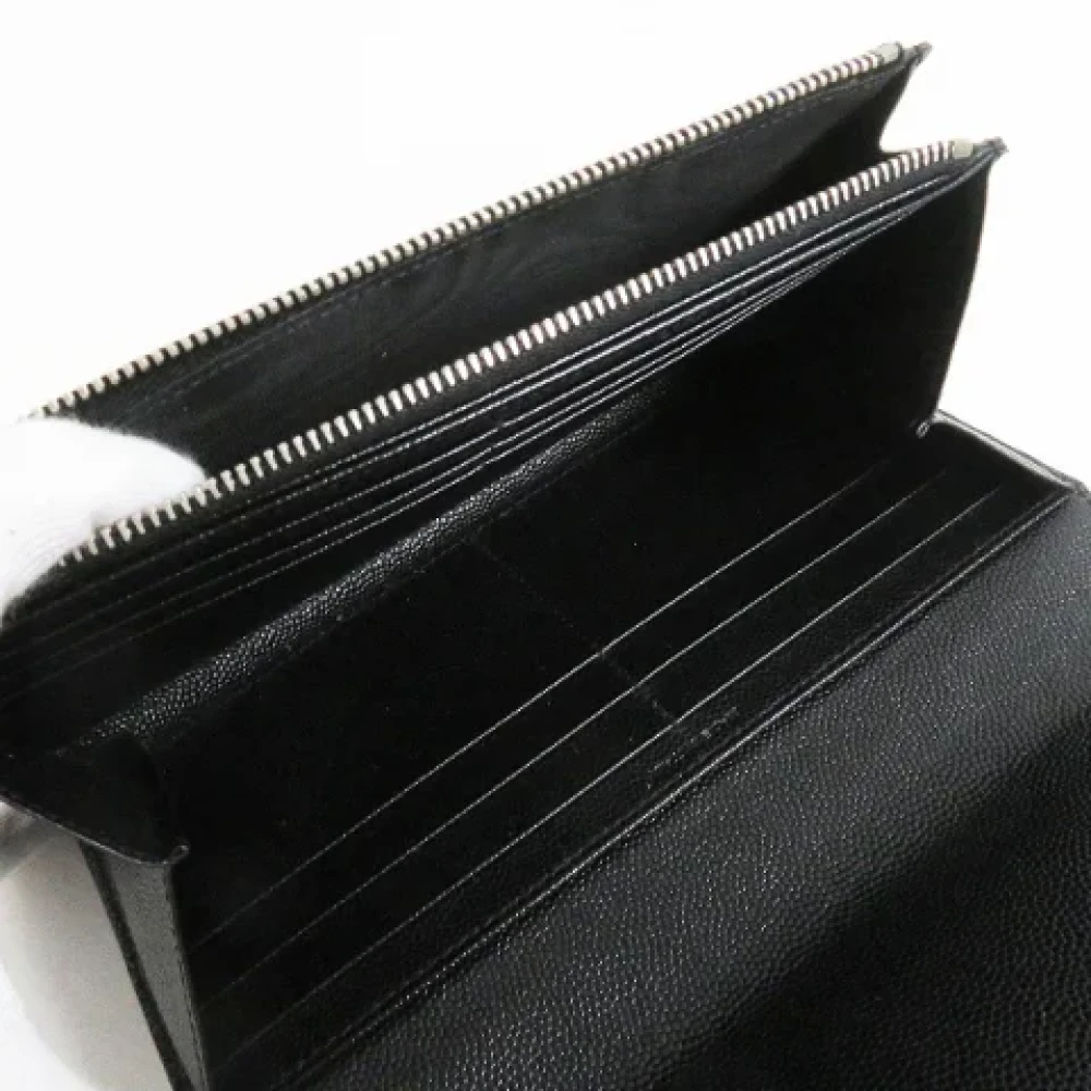 Yves Saint Laurent Vintage Pre-owned Leather wallets Black Dames