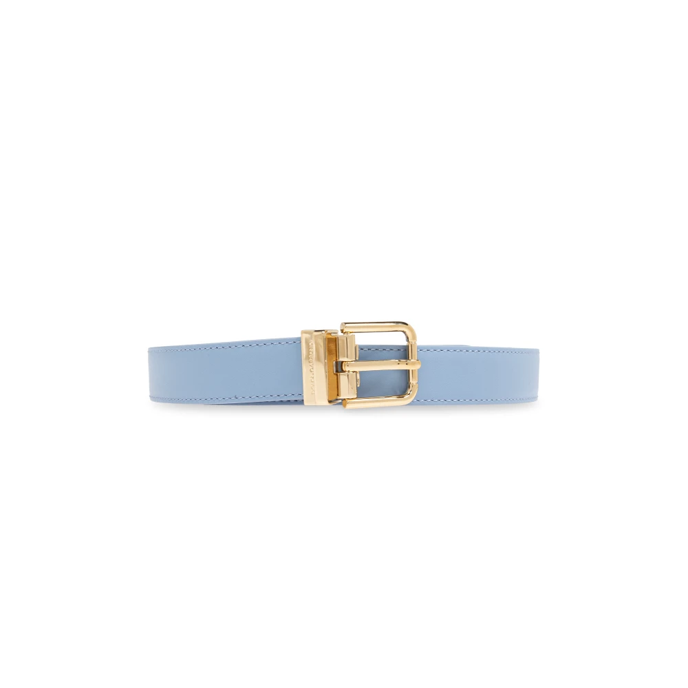 Dolce & Gabbana Leren Riem Blue Dames