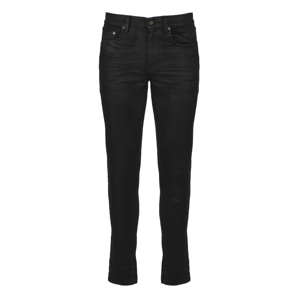 Saint Laurent Zwarte Jeans met knoopsluiting Black Heren