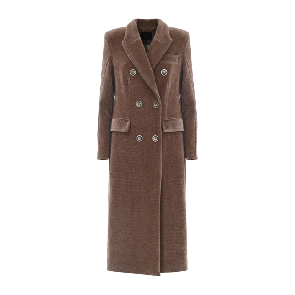 Kocca Vintage Beige Double-Breasted Jas Brown Dames