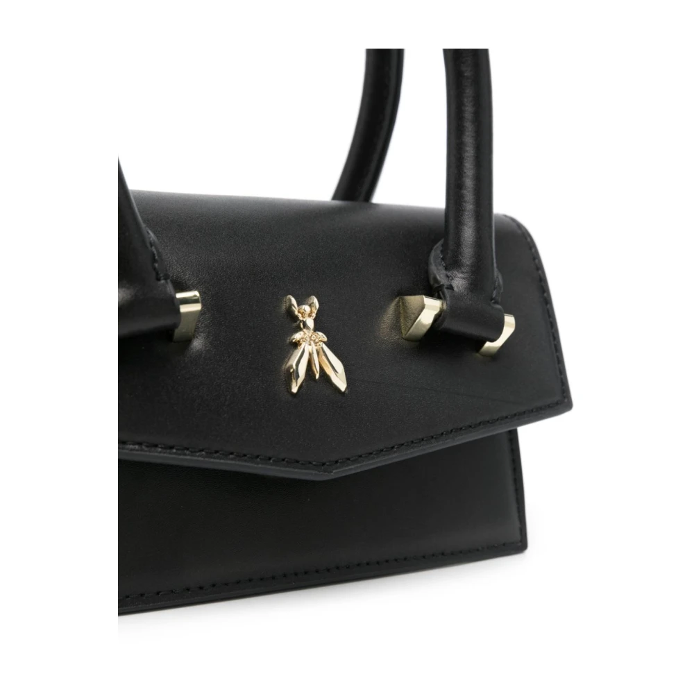 PATRIZIA PEPE Zwarte leren tas met Fly Motif Black Dames