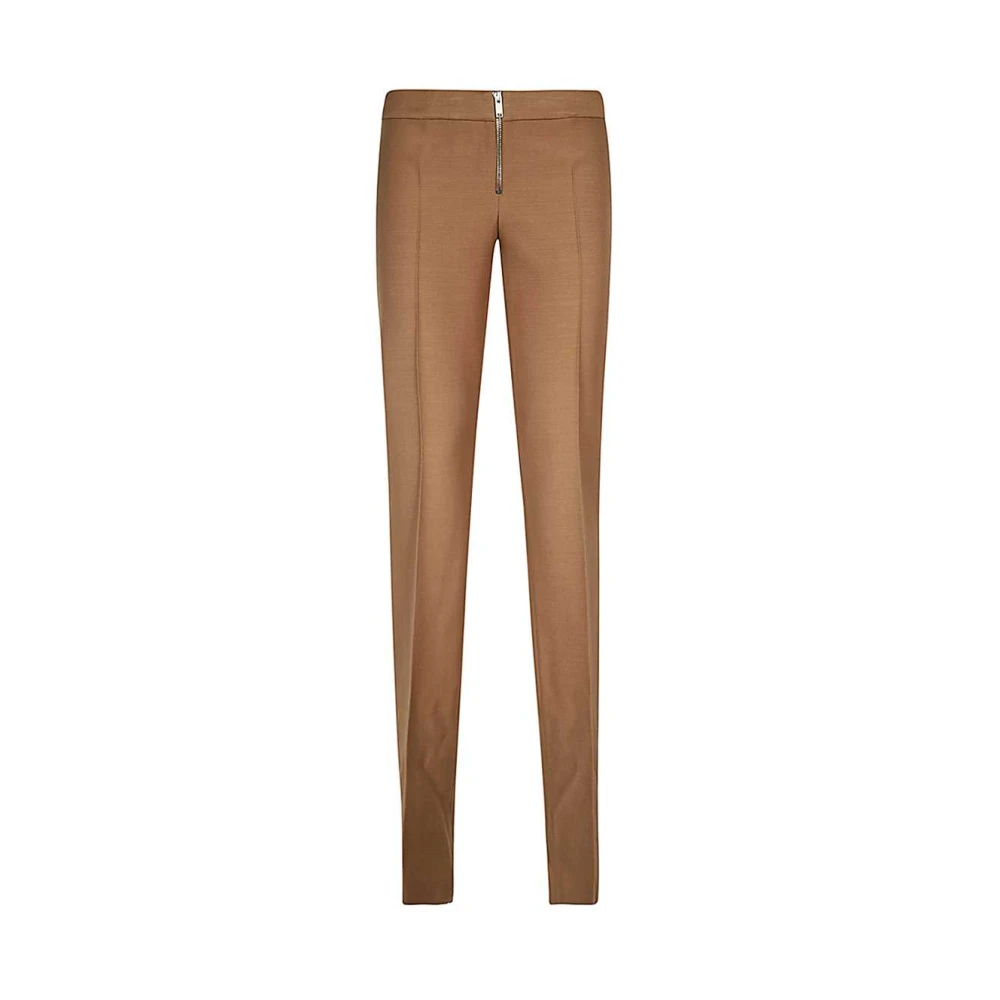 Stella Mccartney Wollen broek met voorritsen Brown Dames