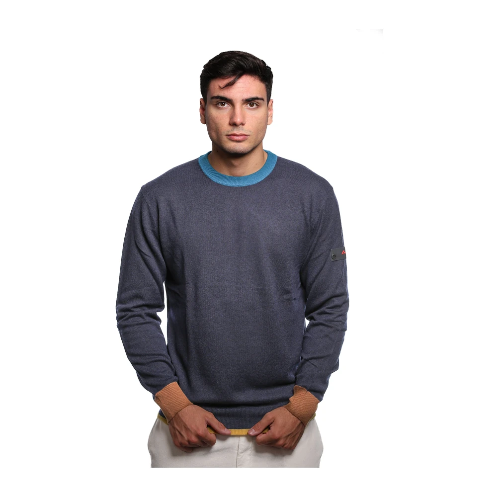 Peuterey Blauwe Wollen Trui New Marlon Blue Heren