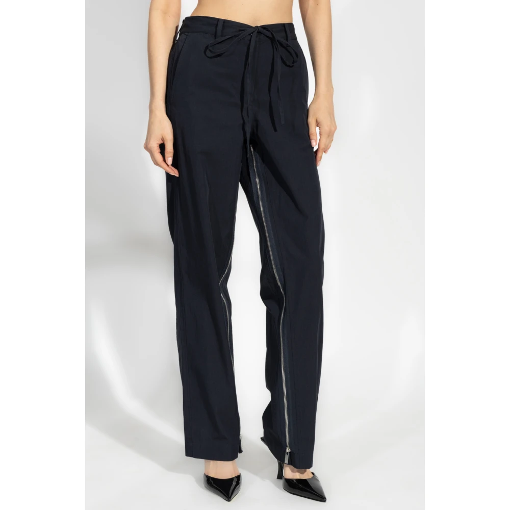 Helmut Lang Broek met ritsen aan de benen Blue Dames