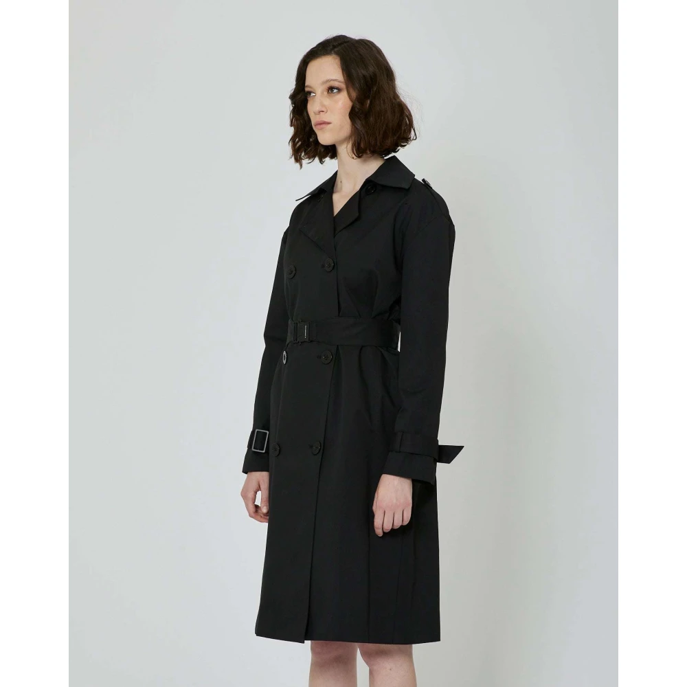 John Richmond Lange double-breasted trenchcoat Black Dames