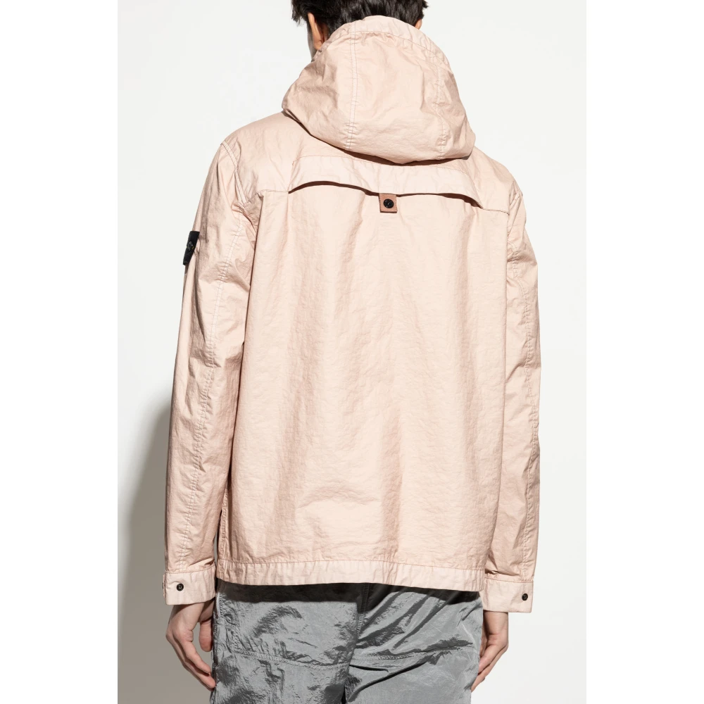 Stone Island Jas met logo Pink Heren