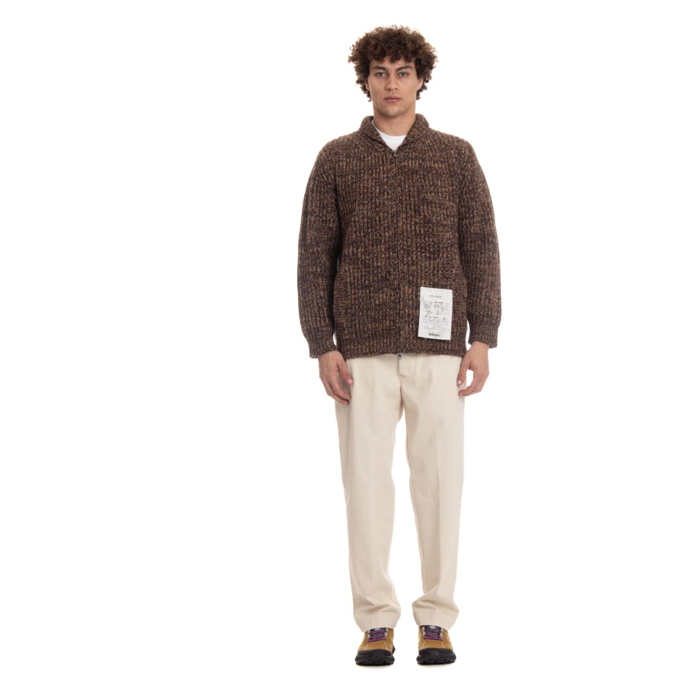Ballantyne Melange Wol Kasjmier Ritsvest Brown Heren