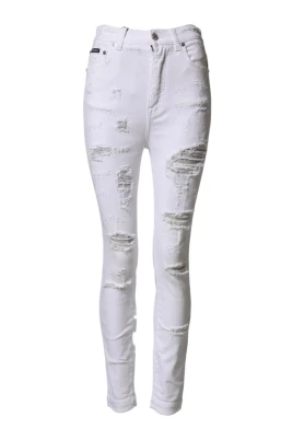 Distressed High Waist Denim Jeans