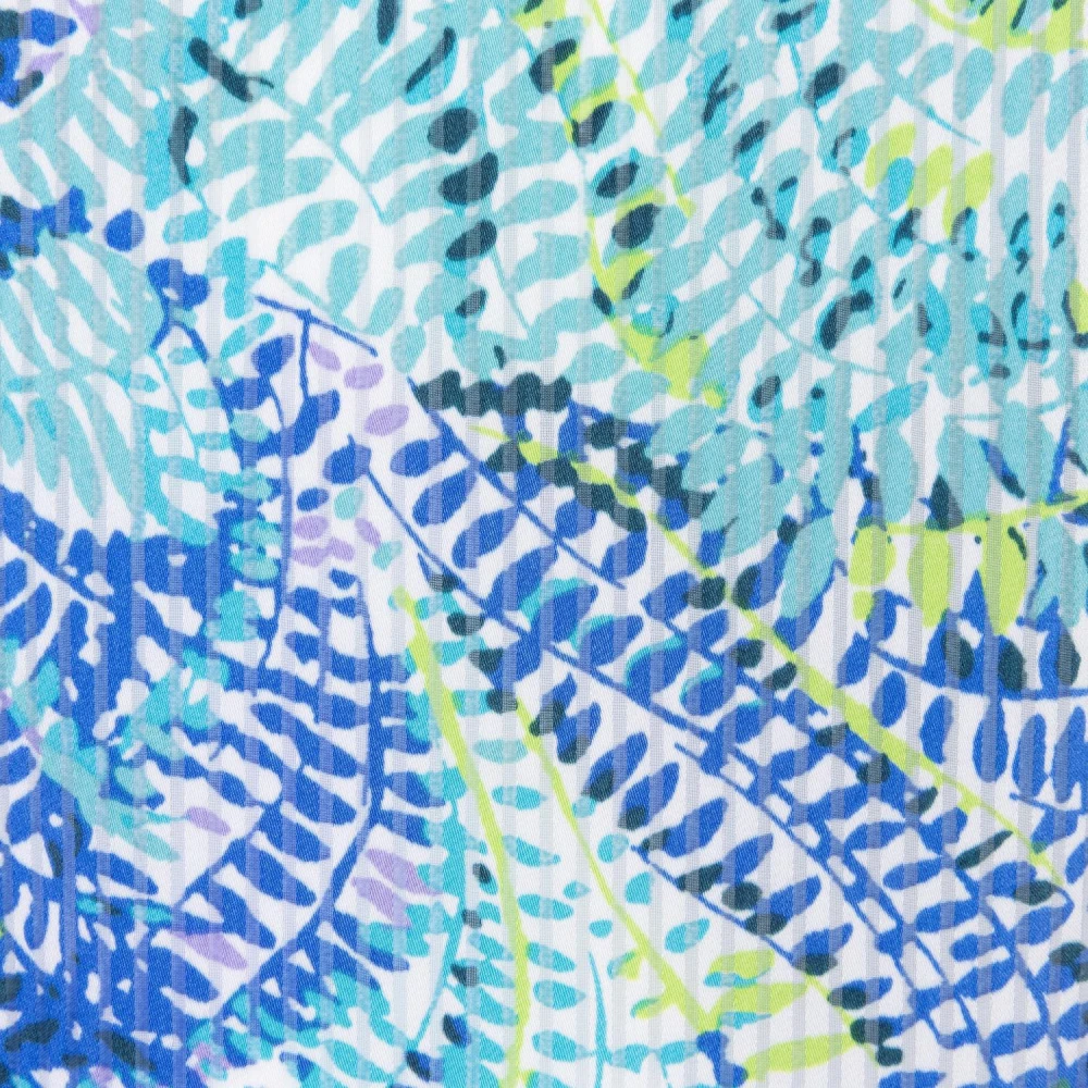 Esqualo V-hals Bayside Leaves Print Blouse Blue Dames