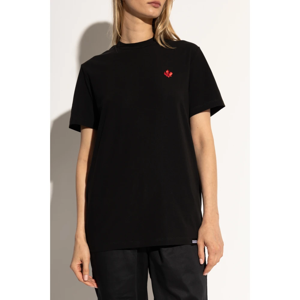 Dsquared2 T-shirt uit de ondergoedcollectie Black Dames