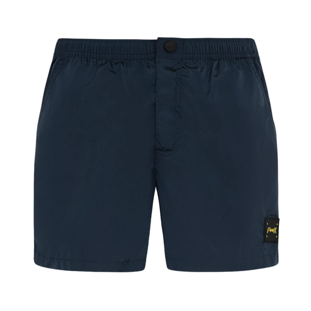 F**k Short Effetto Shantung Lucido Blue Heren